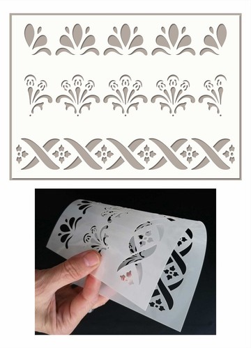 Lace border stencil painting - ,