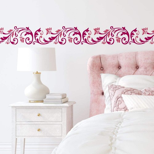 Ella floral border stencil - ella,