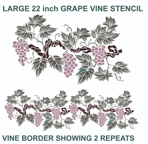 Grape vine stencil border - vine,