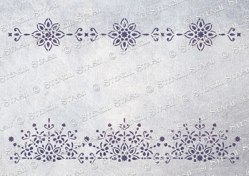 Indian lace borders stencil - indian,