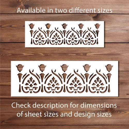 Vintage floral border stencil - border,