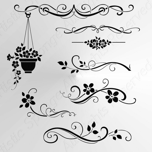 Set flowers borders - of,