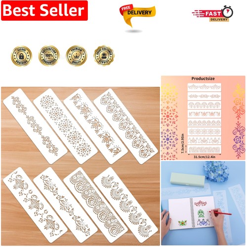Piece flower border stencils - 8-piece,