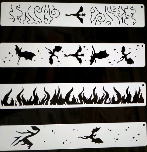 4pcs dragon fire border - dragon,