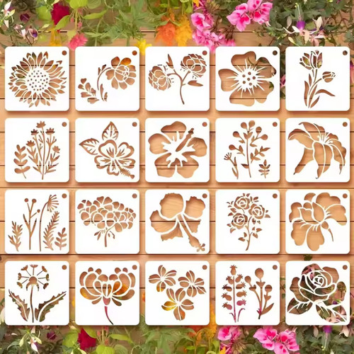 Pcs flower stencils - 20,