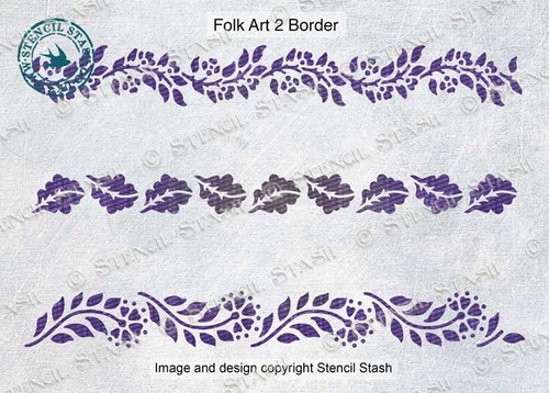 Folk art borders - art, stencil