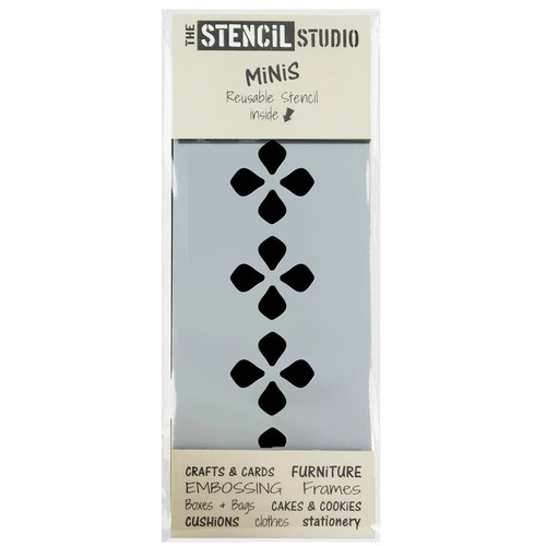 Folk art floral border stencil - folk,