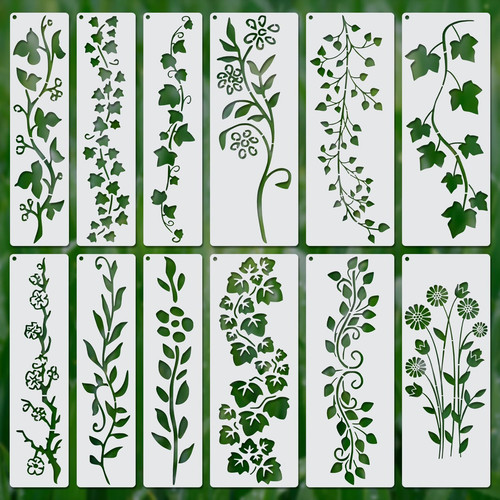 12pcs leaf vine - leaf, stencils