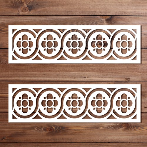 Flower petal art deco border - art,