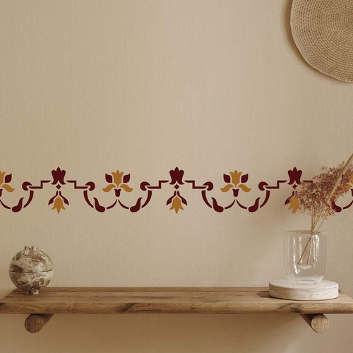 Persian floral border - floral, stencil