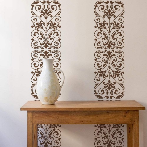 Garde floral border - la, stencil