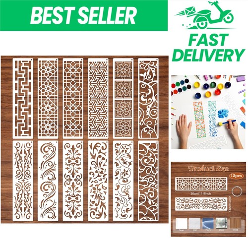 Mwoot flower border - flower, stencils