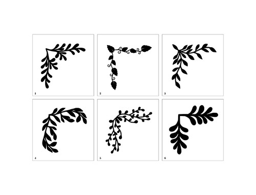 Leaf border corner stencils - stencils,
