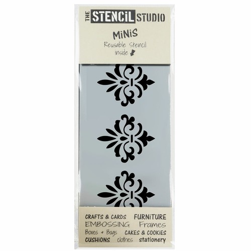 Damask border stencil minis - damask,