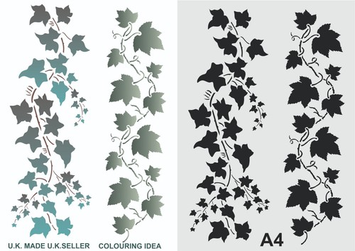 Ivy stencil border pair - ivy,