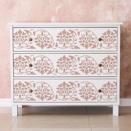 Lotus border stencil craft - lotus,
