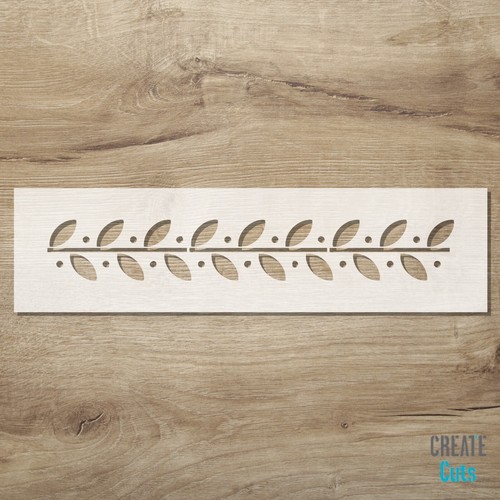 Olive leaves border stencil - , /