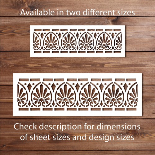 Art deco fan border stencil - fan,