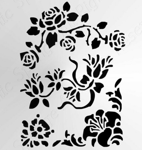 Set flowers borders corner - of,