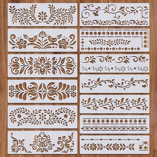 13pcs 8inch border floral - 13pcs,